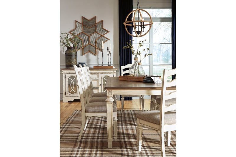 Realyn Chipped White Dining Extension Table - Gate FurnitureDining Table