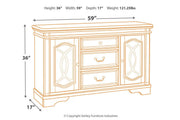 Realyn Chipped White Dining Server - Gate FurnitureCabinet