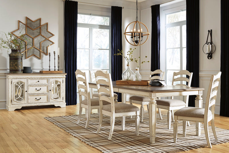 Realyn Chipped White Extendable Ladder Dining Set - Gate FurnitureDining Room Set