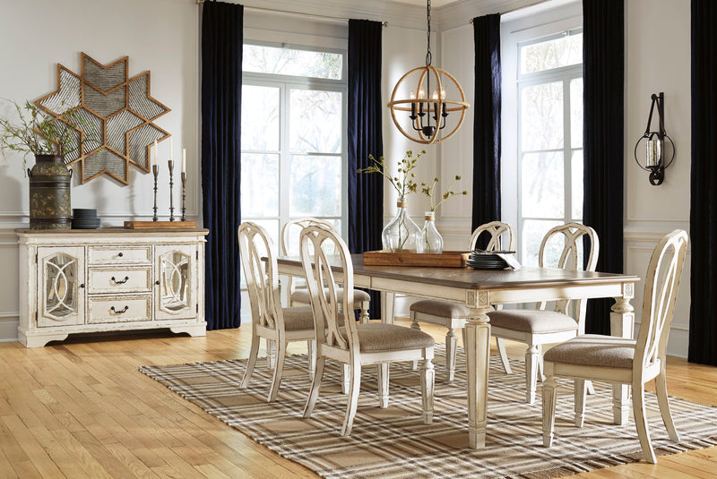 Realyn Chipped White Extendable Ladder Dining Set - Gate FurnitureDining Room Set
