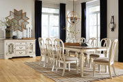 Realyn Chipped White Extendable Ribbon Dining Set - Gate FurnitureDining Room Set