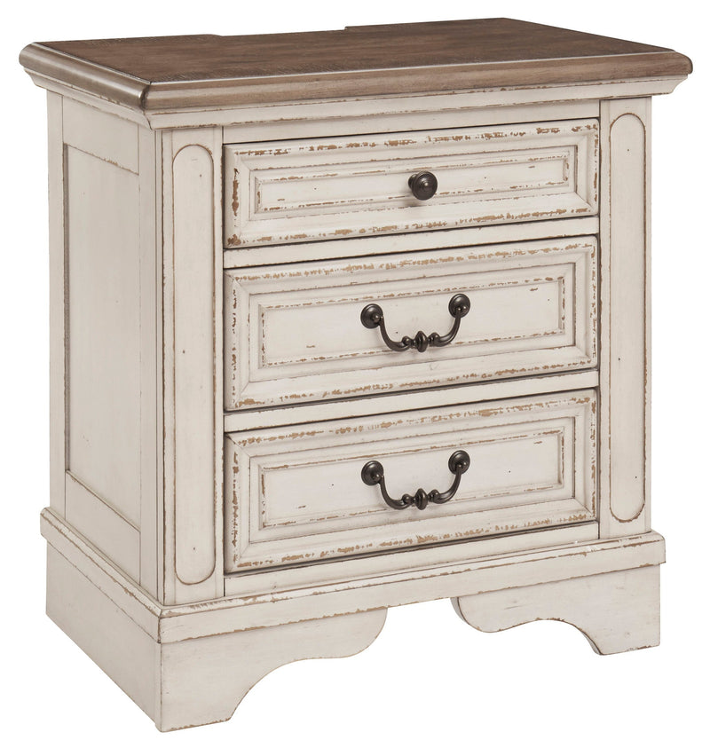 Realyn Chipped White Footboard Storage Platform Bedroom Set - Gate FurnitureBedroom Set