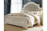 Realyn Chipped White King Upholstered Panel Bed - Gate FurnitureKing Bed