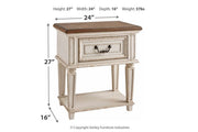 Realyn Chipped White Nightstand - Gate FurnitureNightstand