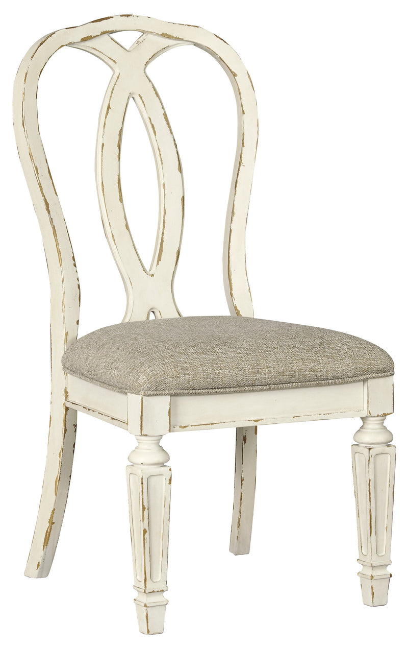 Realyn Chipped White Oval Dining Room Set - Gate FurnitureDining Room Set
