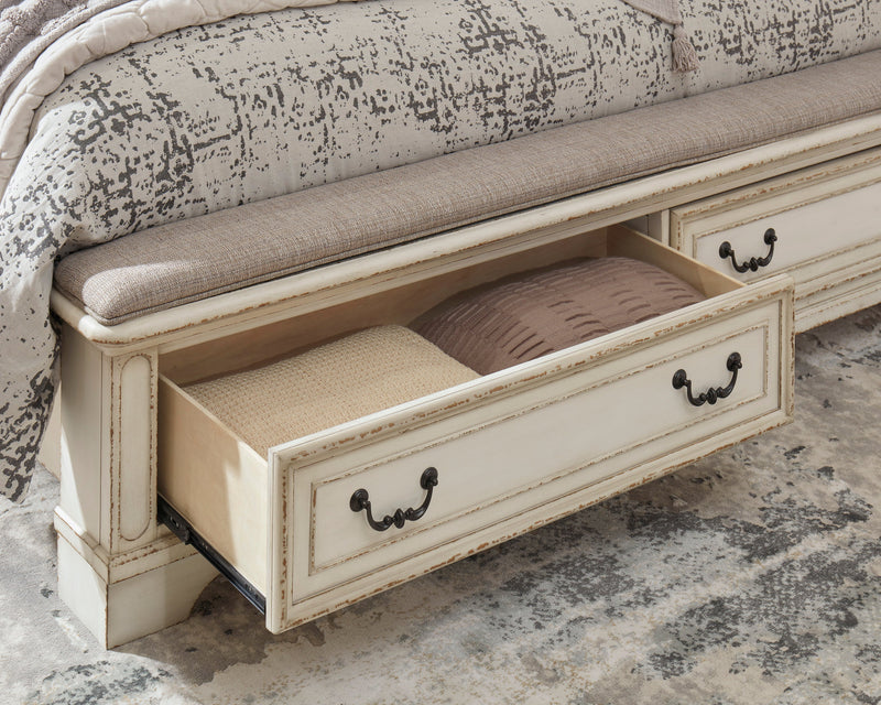 Realyn Chipped White Storage Panel Bedroom Set - Gate FurnitureBedroom Set