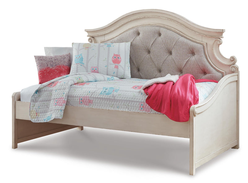 Realyn Chipped White Twin Daybed with 1 Large Storage Drawer - B743B15