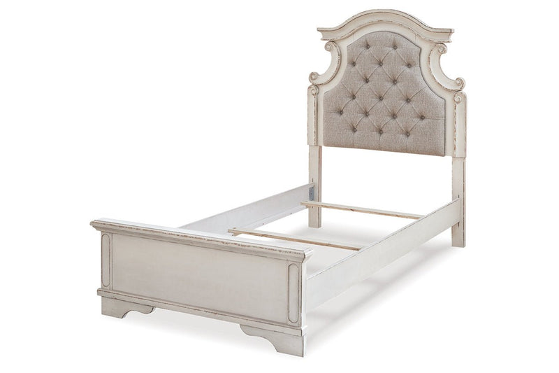 Realyn Chipped White Twin Panel Bed - Gate FurnitureTwin Bed