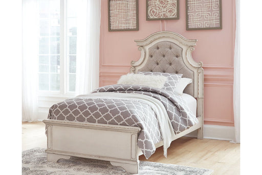 Realyn Chipped White Twin Panel Bed - Gate FurnitureTwin Bed