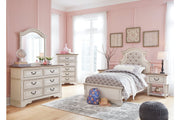 Realyn Chipped White Twin Panel Bed - Gate FurnitureTwin Bed