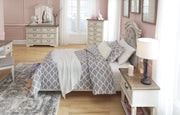 Realyn Chipped White Twin Upholstered Bed - Gate FurnitureTwin Bed
