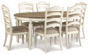 Realyn Chipped White 7-piece Oval/Round Dining Table Set from Ashley - Luna Furniture