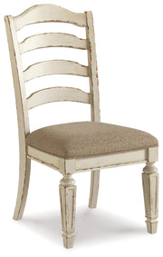 Realyn Chipped White 7-piece Oval/Round Dining Table Set from Ashley - Luna Furniture