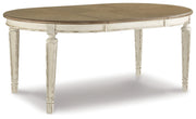 Realyn Chipped White Dining Table and 8 Ribbon Back Chairs from Ashley - Luna Furniture