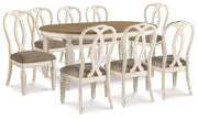 Realyn Chipped White Dining Table and 8 Ribbon Back Chairs from Ashley - Luna Furniture
