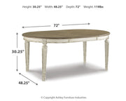 Realyn Chipped White Dining Table and 8 Ribbon Back Chairs from Ashley - Luna Furniture