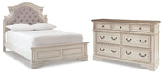 Realyn Full Upholstered Panel Bed and Dresser - B743B90