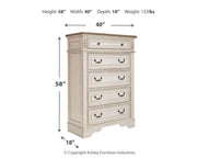 Realyn Full Upholstered Panel Bed, Chest and Nightstand - B743B96