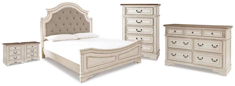 Realyn King Panel Bed, Dresser, Chest and 2 Nightstands - B743B97