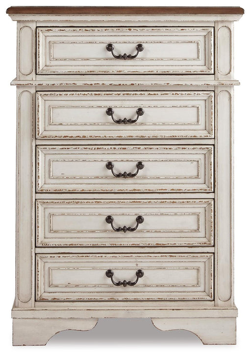 Realyn King Upholstered Panel Bed, Chest and 2 Nightstands - B743B91