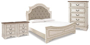 Realyn King Upholstered Panel Bed, Chest and 2 Nightstands - B743B91