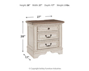 Realyn Queen Upholstered Panel Bed with Mirrored Dresser and 2 Nightstands in Chipped White from Ashley - Luna Furniture