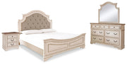 Realyn Two-tone California King Panel Bed, Dresser, Mirror and Nightstand - B743B31