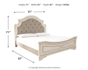 Realyn Two-tone California King Panel Bed, Dresser, Mirror and Nightstand - B743B31