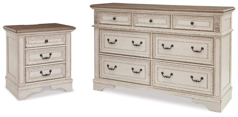 Realyn Two-tone Dresser and 2 Nightstands - B743B39