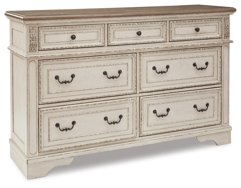 Realyn Two-tone Full Panel Bed, Dresser and Chest - B743B88