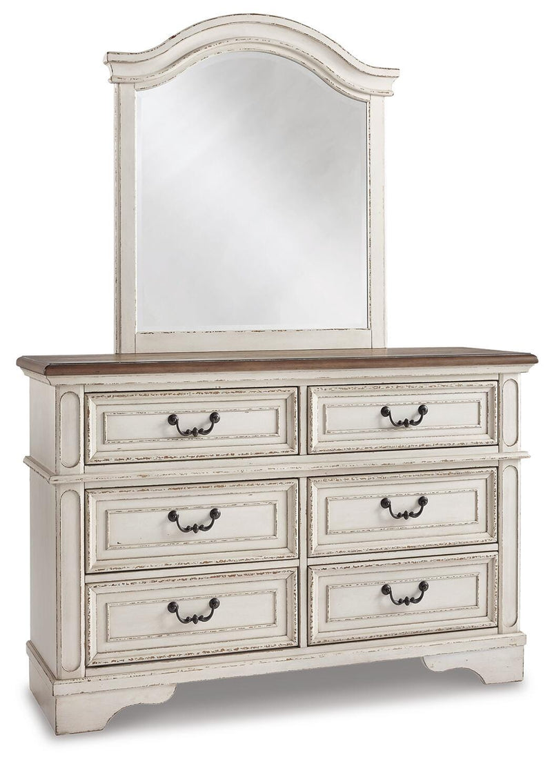 Realyn Two-tone Full Panel Bed, Dresser, Mirror and Nightstand - B743B40