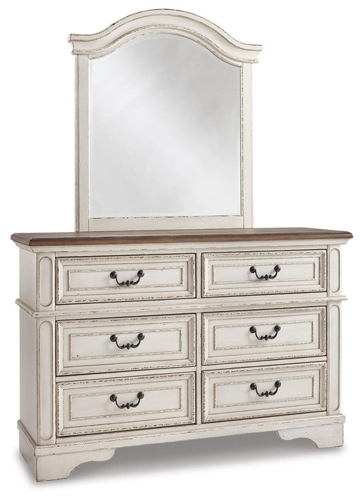 Realyn Two-tone Full Panel Bed, Dresser, Mirror and Nightstand - B743B40