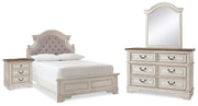Realyn Two-tone Full Panel Bed, Dresser, Mirror and Nightstand - B743B40