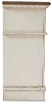 Realyn Two-tone Full Upholstered Panel Bed with Dresser - B743B34