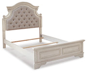 Realyn Two-tone Full Upholstered Panel Bed with Dresser - B743B34