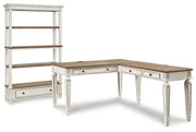Realyn Two-tone Home Office Desk and Bookcase - H743H3