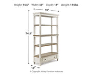 Realyn Two-tone Home Office Desk and Bookcase - H743H3