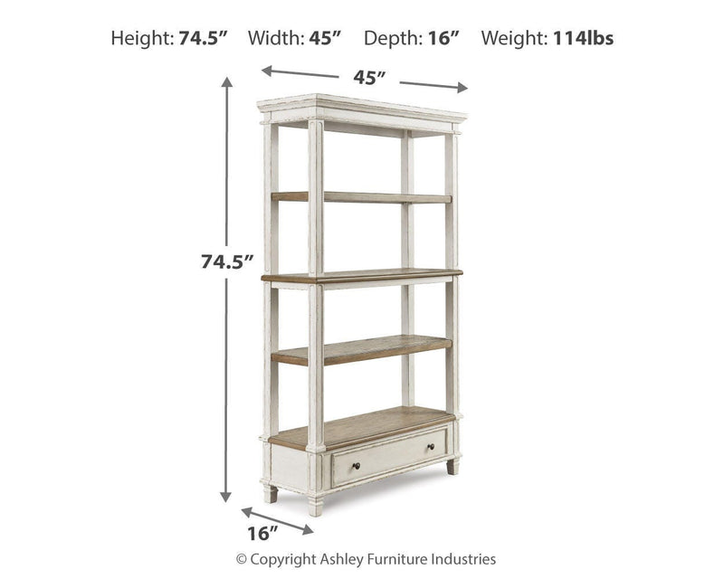 Realyn Two-tone Home Office Desk and Bookcase - H743H3