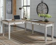 Realyn Two-tone Home Office Desk and Bookcase - H743H3