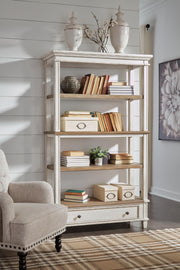 Realyn Two-tone Home Office Desk and Bookcase - H743H3