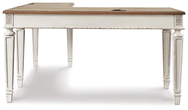 Realyn Two-tone Home Office Desk and Bookcase - H743H3