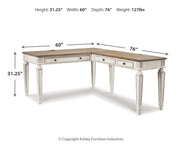 Realyn Two-tone Home Office Desk and Bookcase - H743H3