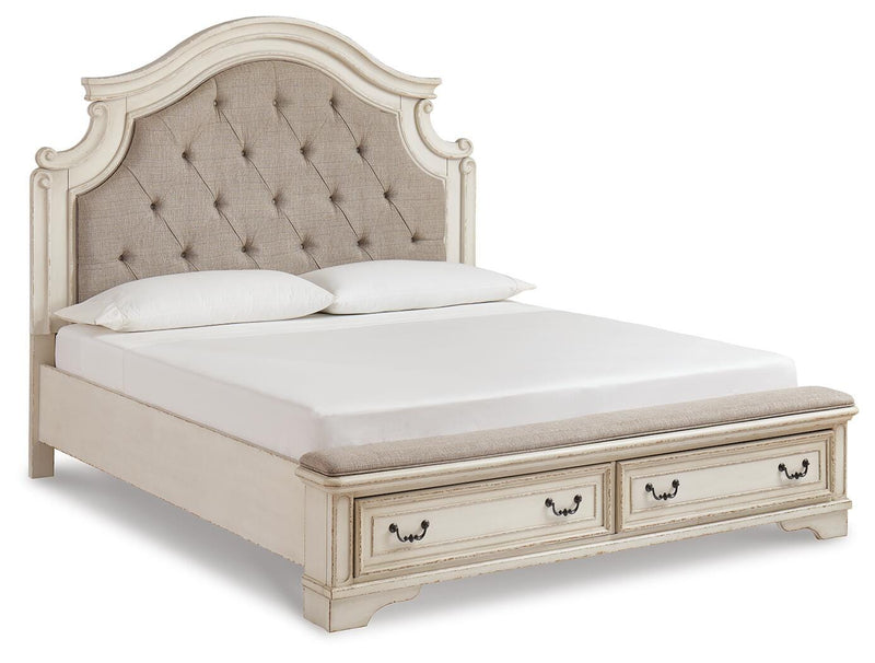 Realyn Two-tone King Panel Bed, Dresser, Mirror and 2 Nightstands - B743B64