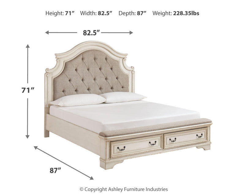 Realyn Two-tone King Storage Bed, Chest and 2 Nightstands - B743B50