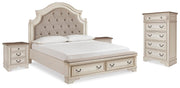 Realyn Two-tone King Storage Bed, Chest and 2 Nightstands - B743B50