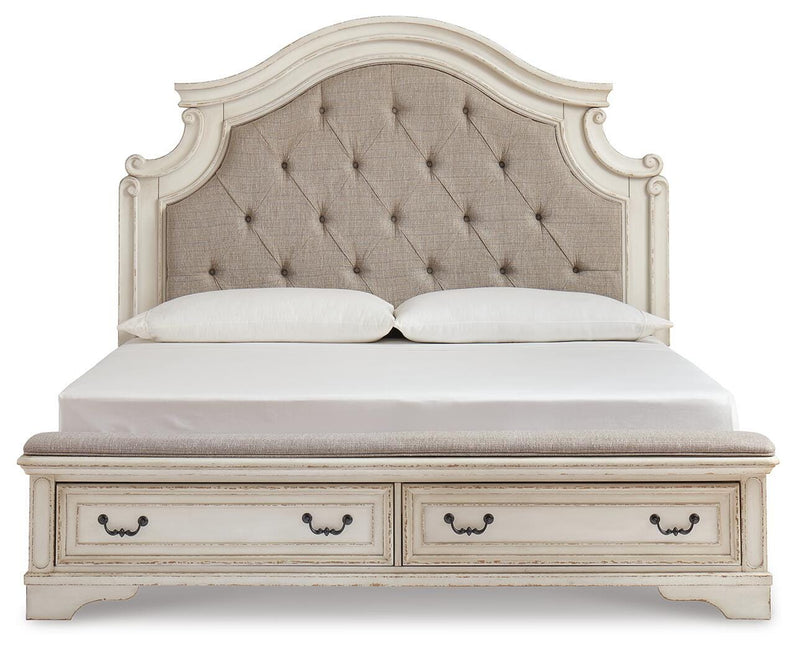 Realyn Two-tone King Storage Bed, Chest and 2 Nightstands - B743B50