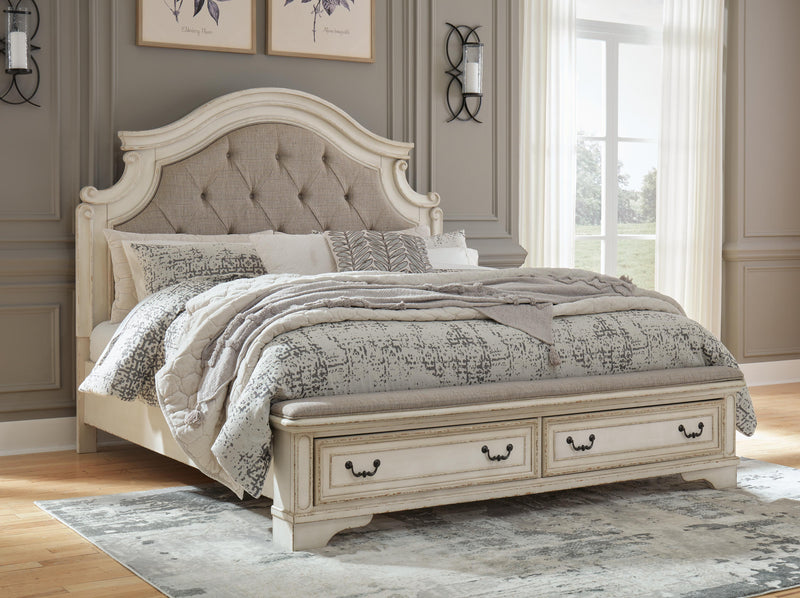 Realyn Two-tone King Storage Bed, Dresser, Chest and 2 Nightstands - B743B69