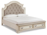 Realyn Two-tone King Storage Bed, Dresser, Mirror and Nightstand - B743B59