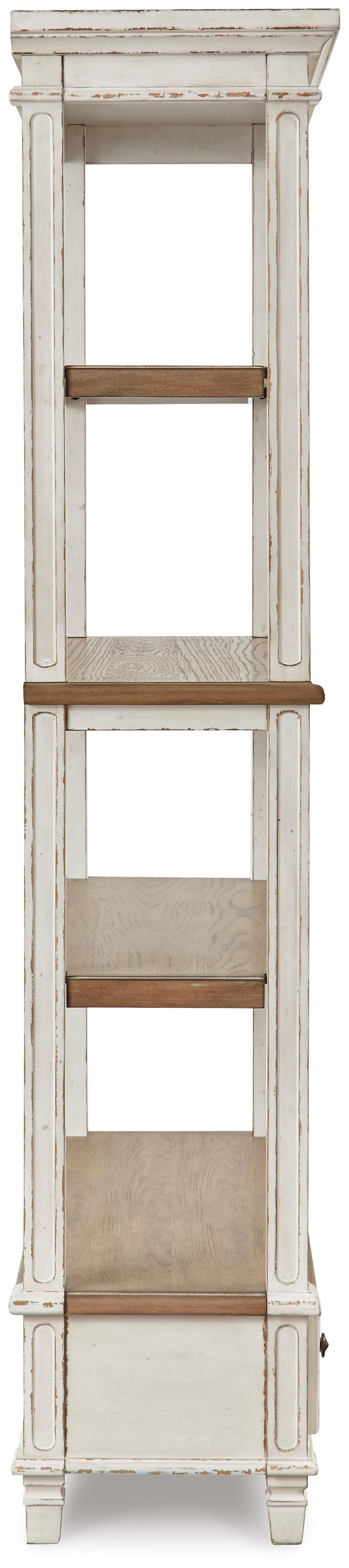 Realyn Two-tone Lift-top Desk, L-shaped Desk and 4 Bookcases - H743H4