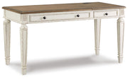 Realyn Two-tone Lift-top Desk, L-shaped Desk and 4 Bookcases - H743H4